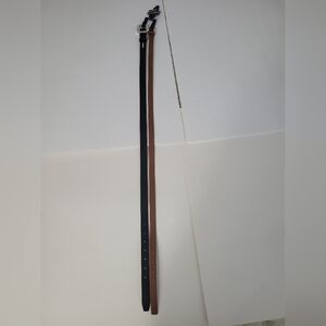 Steve Madden Womens 2 Pack Brown and Black Buckle Belts